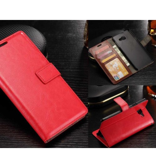 Galaxy J7 prime vintage fine leather wallet case+Combo