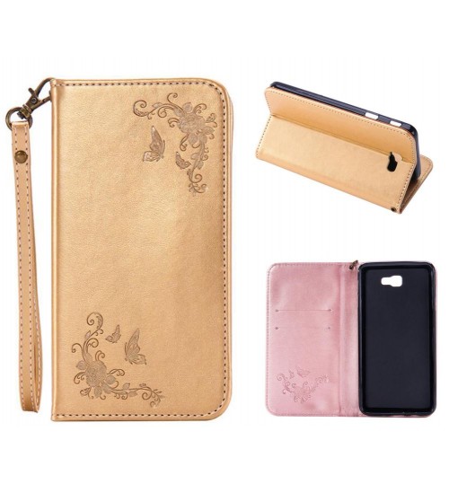 Galaxy J7 prime Premium Leather Embossing wallet Folio case