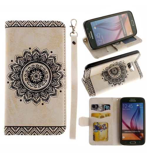 Galaxy S6 printed ID wallet leather case