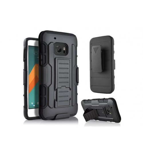 HTC 10 Hybrid armor Case Belt Clip Holster