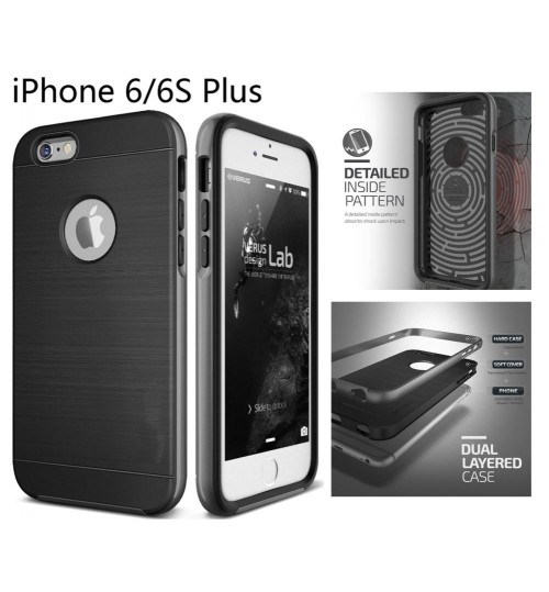 Iphone 6/6S  Plus impact proof hybrid case brushed met