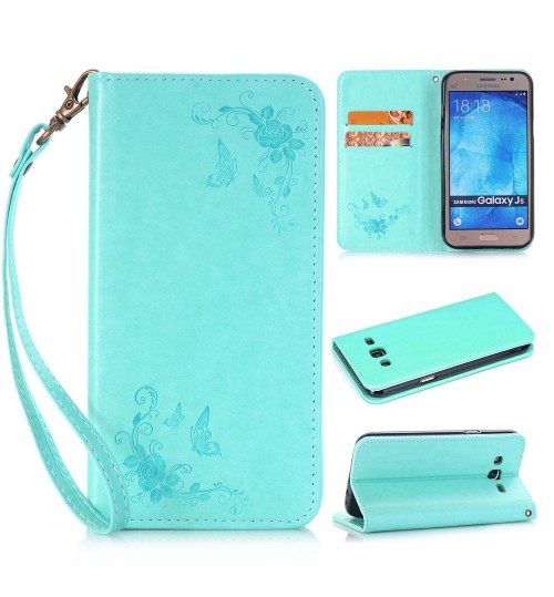 Galaxy J5 Premium Leather Embossing wallet Folio case