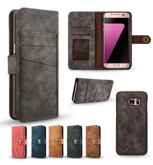 Sumsung Galaxy S7 case wallet 4 cards leather detachable case