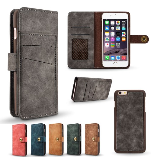 iphone 7 plus case wallet 4 cards leather detachable case