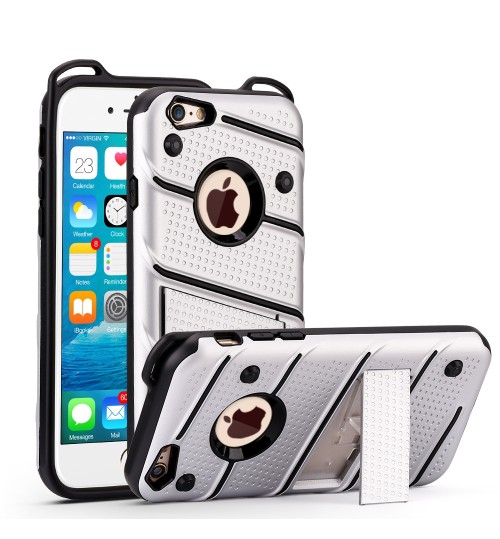 iPhone 6 6S Case Dual Layer Defender Slim Hybrid Kickstand Case