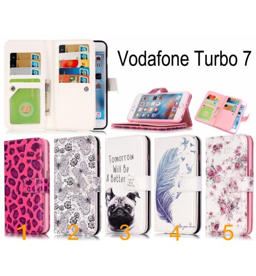 Vodafone Turbo 7 Multifunction wallet leather case 9 Card slots