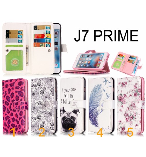 J7 Prime Multifunction wallet leather case cover