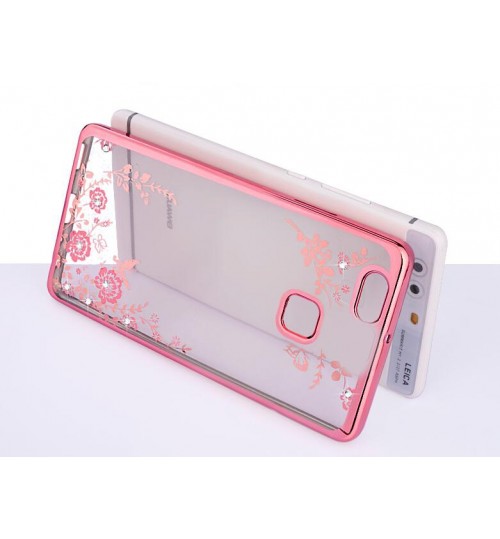 Huawei P9 LITE soft gel tpu case luxury bling shiny floral case