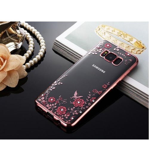 Galaxy S8 PLUS soft gel tpu case luxury bling shiny floral case