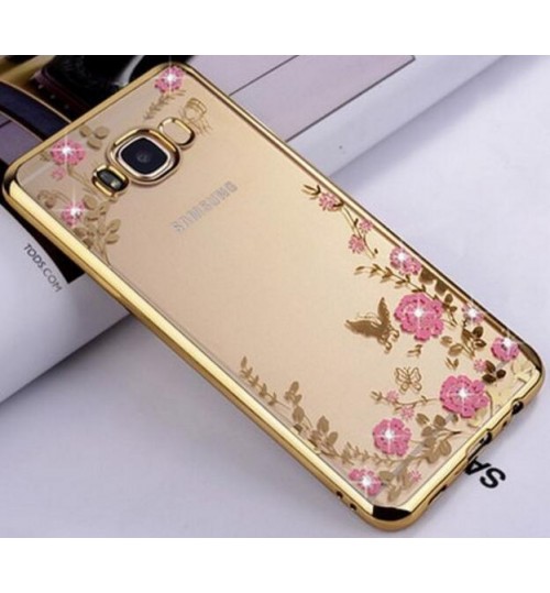 Samsung GalaxyJ3 2016 soft gel tpu case luxury bling shiny floral case