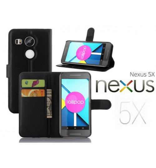 LG Google Nexus 5X Wallet leather cover+combo