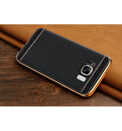 Galaxy S8 plus Slim Bumper with back TPU Leather soft Case