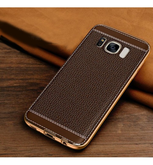 Galaxy S8 Slim Bumper with back TPU Leather soft Case