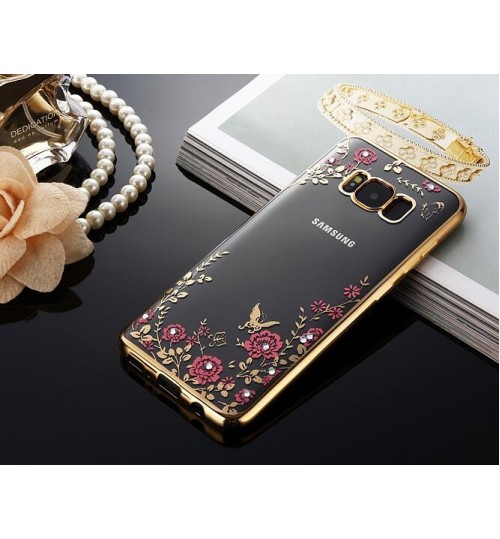 Galaxy S8 soft gel tpu case luxury bling shiny floral case