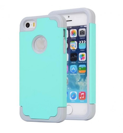 iPhone 5 5S SE dual tone dual layer heavy duty slim case