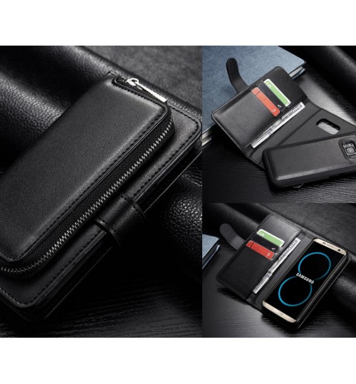 GALAXY S8 double wallet  Leather Zip case detachable