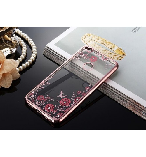 Huawei Nova Lite soft gel tpu case luxury bling shiny floral case