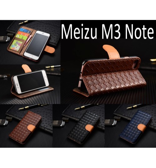 Meizu M3 Note Leather Wallet Case Cover - Blue