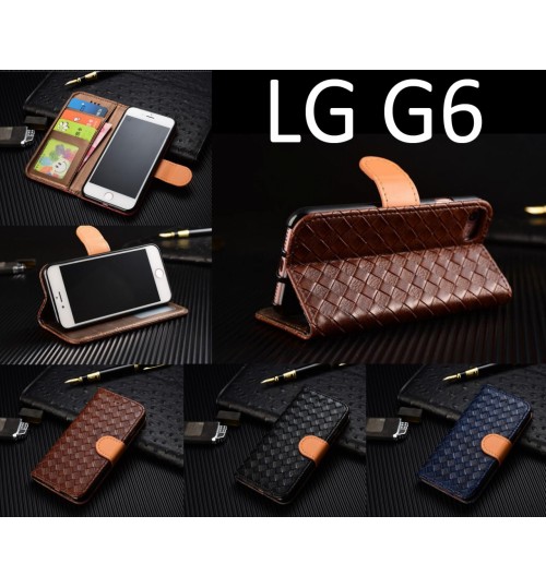 Lg G6 Leather Wallet Case Cover - Blue