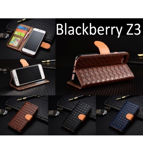 Blackberry Z3 Leather Wallet Case Cover