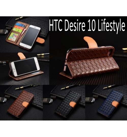 Htc Desire 10 Lifestyle Leather Wallet Case Cover - Blue