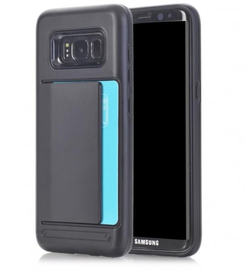 Galaxy S8 impact proof hybrid case card clip