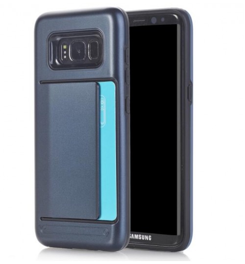 Galaxy S8 impact proof hybrid case card clip