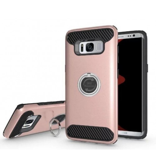 Galaxy S8 Shockproof Hybrid 360° Ring Rotate Kickstand Case Cover