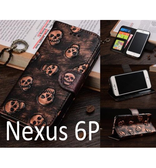 Nexus 6P Leather Wallet Case Cover