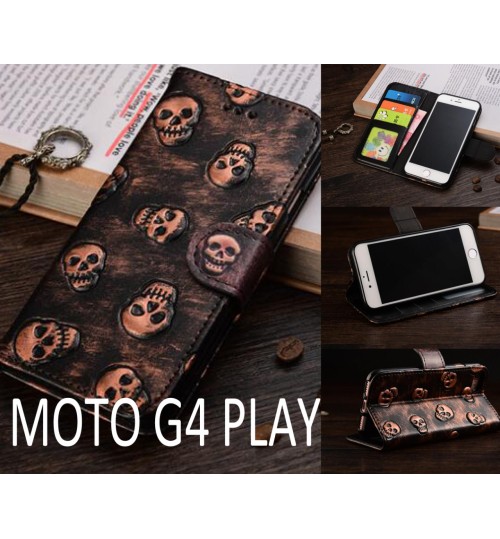 MOTO G4 PLAY Leather Wallet Case Cover
