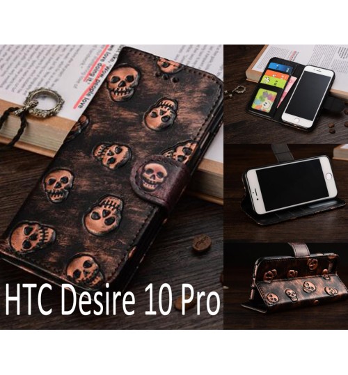 HTC Desire 10 Pro Leather Wallet Case Cover