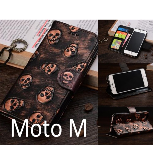 Moto M Leather Wallet Case Cover