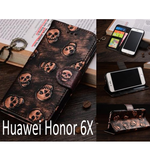 Huawei Honor 6X Leather Wallet Case Cover