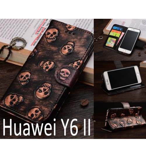 Huawei Y6 II Leather Wallet Case Cover