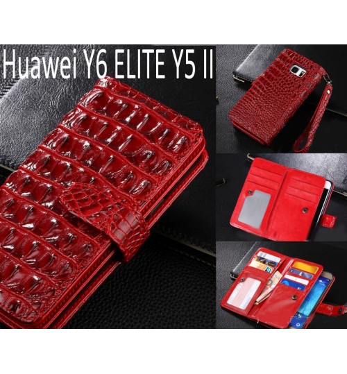 Huawei Y6 ELITE Y5 II Croco wallet Leather case