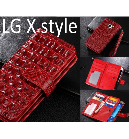 LG X style Croco wallet Leather case