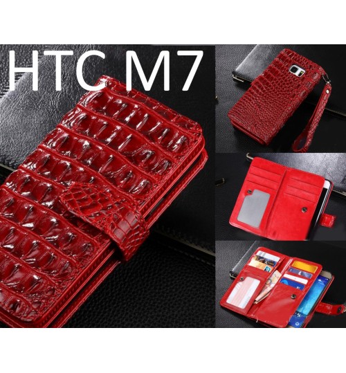 HTC M7 Croco wallet Leather case