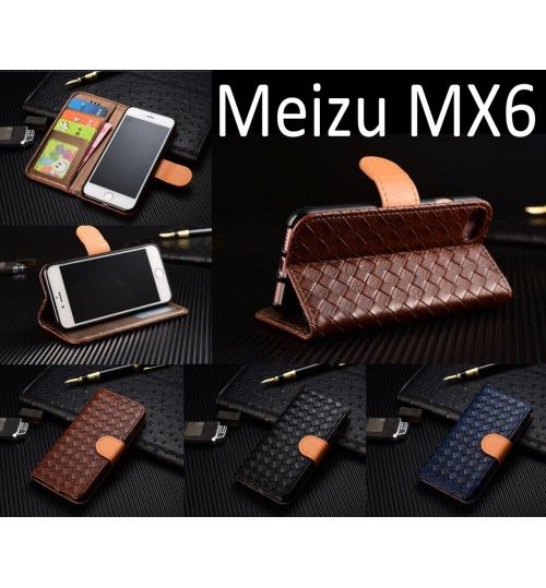 Meizu Mx6 Leather Wallet Case Cover - Blue