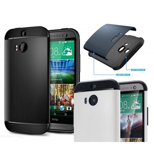 HTC M8 dual tone dual layer heavy duty slim case