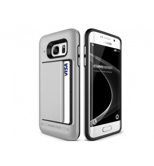 Galaxy S7 edge impact proof hybrid case card clip