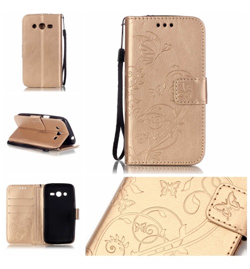 Galaxy Core LTE Case G386F Premium Leather Embossing wallet Folio case