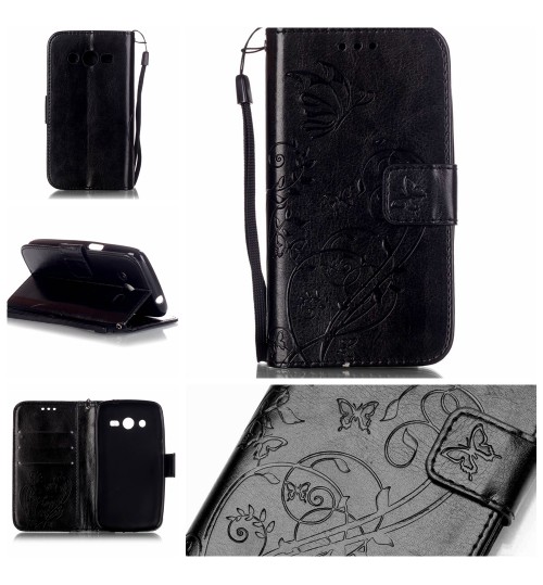 Galaxy Core LTE Case G386F Premium Leather Embossing wallet Folio case