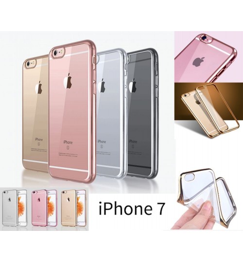 iPhone 7 case plating bumper with clear gel back cover case