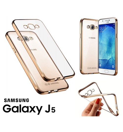 Samsung Galaxy J5 case plating bumper with clear gel back cover case