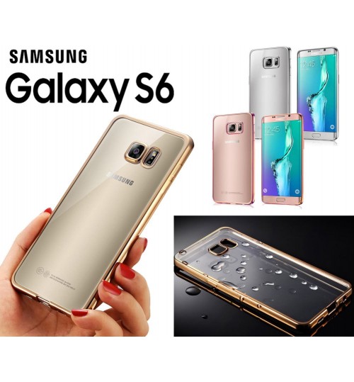 Samung Galaxy S6 case plating bumper with clear gel back cover case