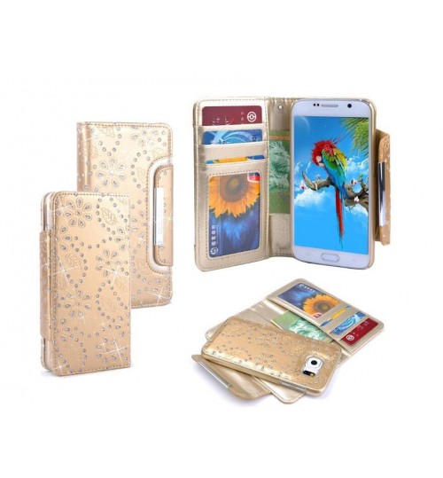 Galaxy Note 5 bling leather wallet case detachable