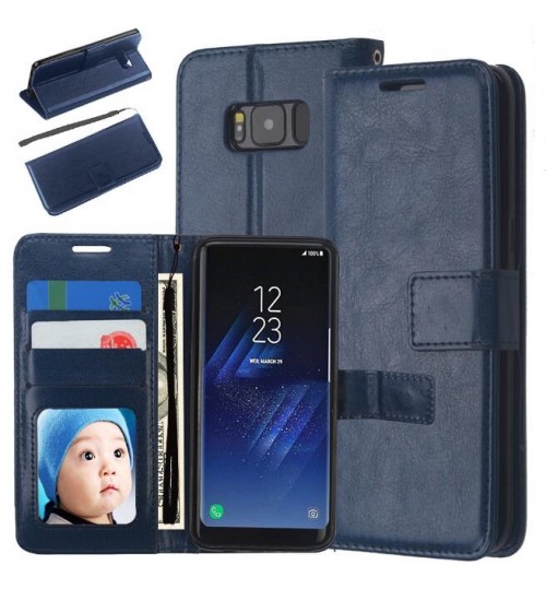 Galaxy S8 plus vintage fine leather wallet case