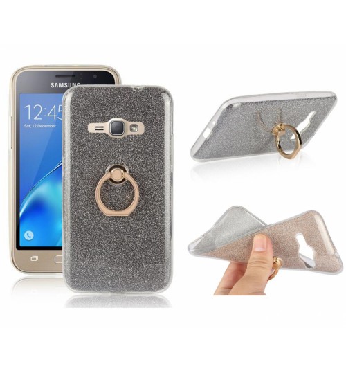 Galaxy J1 2016 Soft tpu Bling Kickstand Case with Ring Rotary Metal Mount