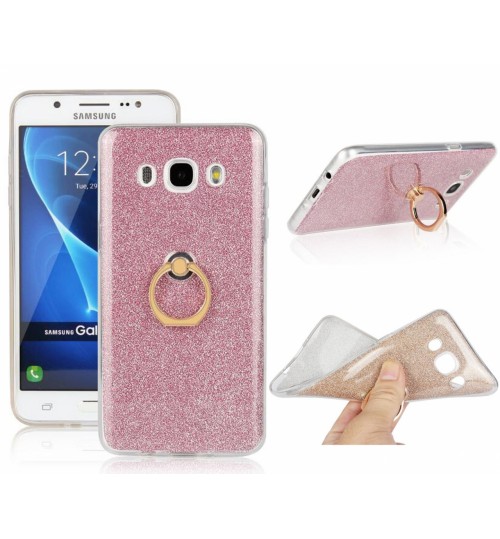 Galaxy J5 2016 Soft tpu Bling Kickstand Case with Ring Rotary Metal Mount