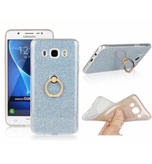 Galaxy J5 2016 Soft tpu Bling Kickstand Case with Ring Rotary Metal Mount